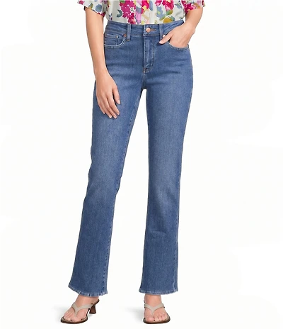 NYDJ Marilyn Stretch Denim Mid Rise Straight Leg Ankle Length Jeans