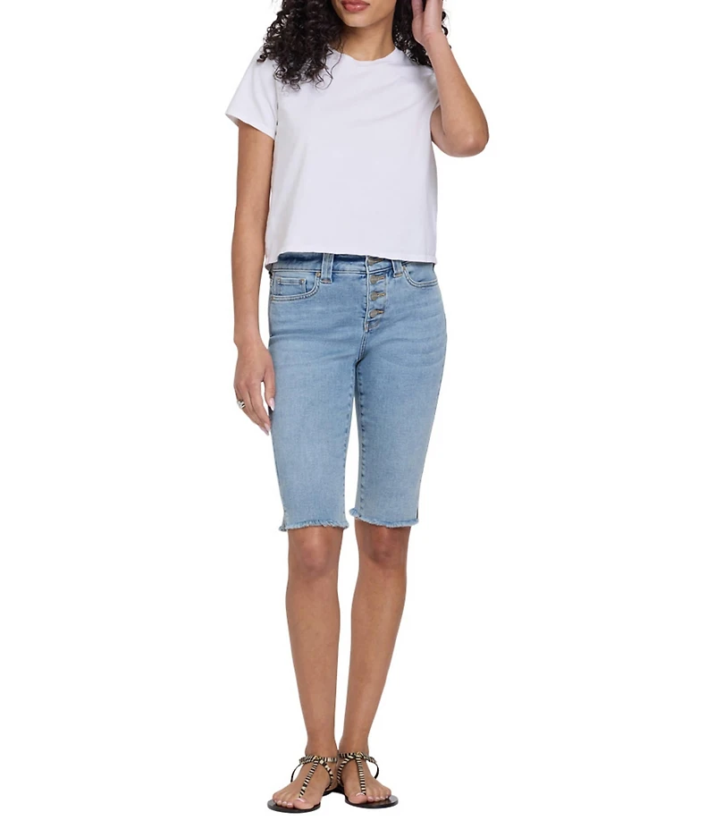 NYDJ Sophie Stretch Denim Mid Rise Straight Leg Capri Shorts