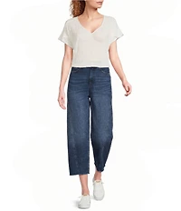 NYDJ Alyssa Denim High Rise Wide Leg Crop Jeans