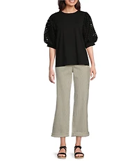 NYDJ Bailey Lift Tuck® Technology Stripe Print Straight Leg Capri Jeans