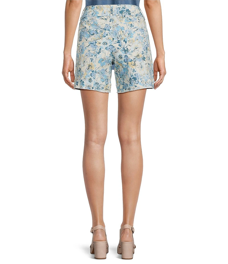 NYDJ Berkyn Denim Print HIgh Rise Relaxed Fit Shorts