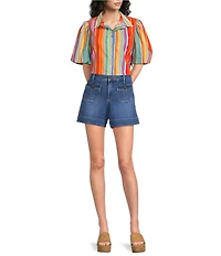 NYDJ Berkyn Stretch Denim Lift Tuck® Technology Button Flap Relaxed Shorts