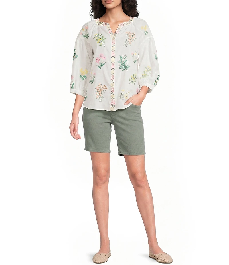 NYDJ Berkyn Stretch Denim Lift Tuck® Technology High Rise Bermuda Shorts