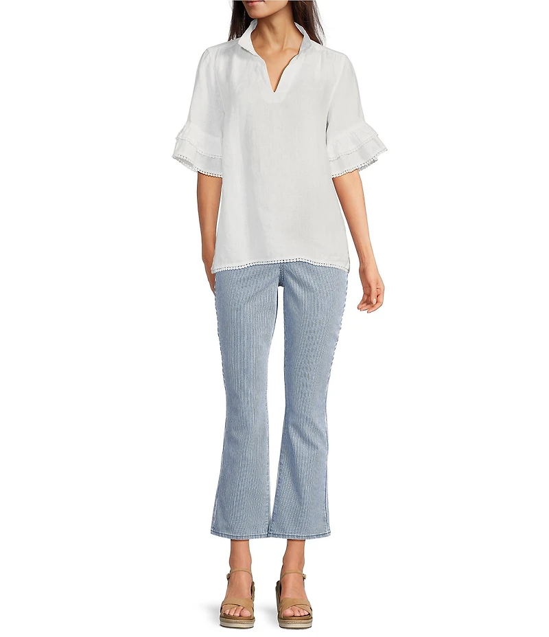NYDJ Billie Stretch Denim Stripe Bootcut Ankle Jeans