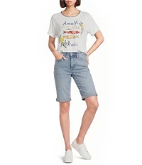 NYDJ Briella Mid-Rise Denim Rolled Cuff Shorts