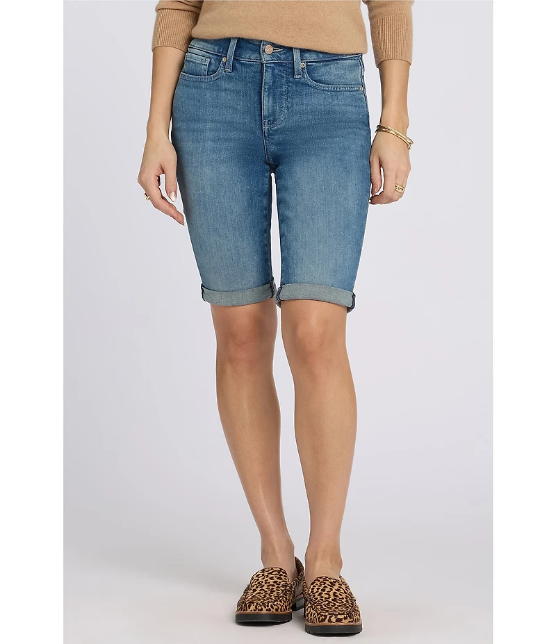 NYDJ Briella Mid-Rise Denim Rolled Cuff Shorts