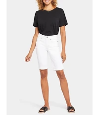 NYDJ Briella Rolled-Cuff Mid Rise Stretch Denim Bermuda Shorts