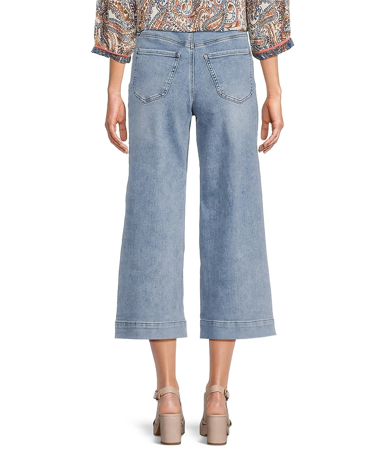 NYDJ Brigitte Stretch Denim High Rise Wide Leg Capri Length Jeans