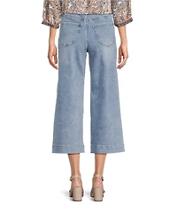 NYDJ Brigitte Stretch Denim High Rise Wide Leg Capri Length Jeans