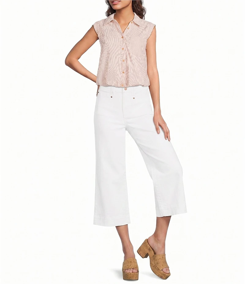 NYDJ Brigitte Stretch Denim Lift Tuck® Technology Capri Wide Leg Jeans