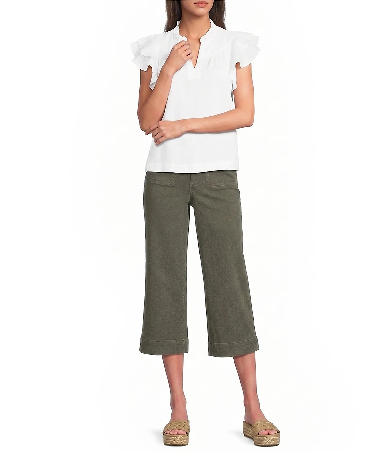 NYDJ Brigitte Stretch Denim Lift Tuck® Technology Capri Wide Leg Jeans