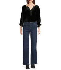 NYDJ Brooke Loose Straight Leg Rhinestone Side Seam Detail Jeans