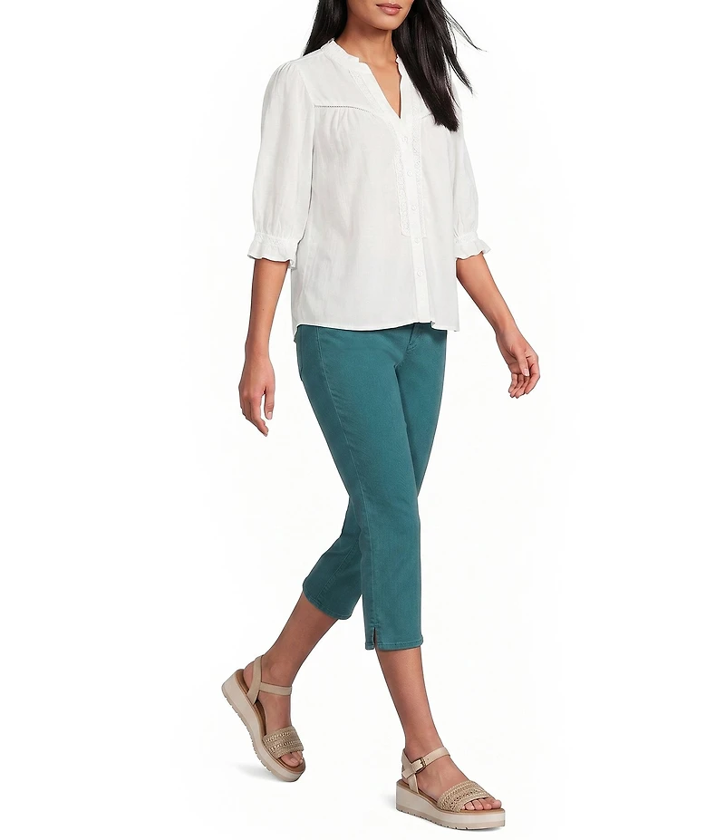 NYDJ Chloe Stretch Denim Straight Leg Capri Jeans