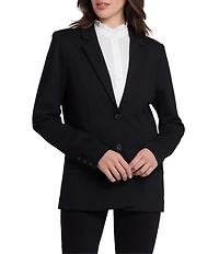 NYDJ Classic Ponte Knit Lapel Collar Long Sleeve Blazer