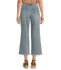 NYDJ Coco Stretch Denim Wide-Leg Frayed Hem Cropped Jeans
