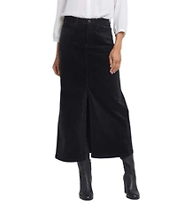NYDJ Corduroy High Rise Side Slit 5-Pocket Long Skirt