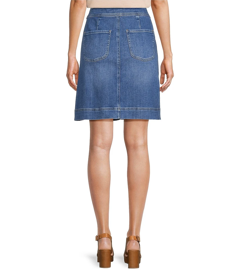 NYDJ Denim High Rise A-line Knee Length Utility Skirt