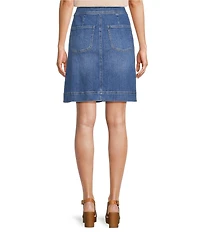 NYDJ Denim High Rise A-line Knee Length Utility Skirt