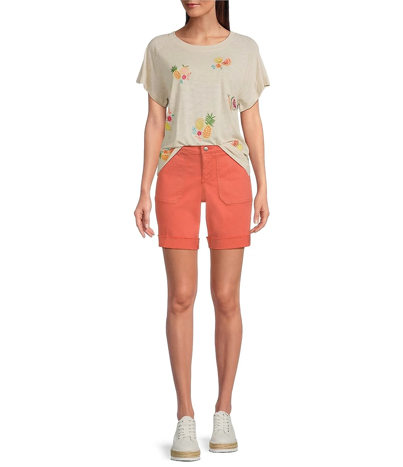 NYDJ Diana Stretch Denim Relaxed Fit Utility Shorts
