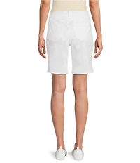 NYDJ Ella Crepe Valley Print Slim Fit Mid Rise Slit Hem Stretch Denim Shorts