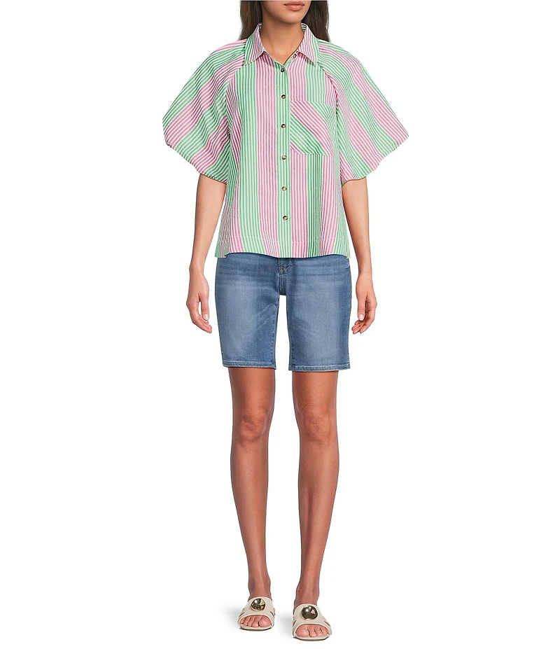 NYDJ Ella Stretch Denim Lift Tuck® Technology High Rise Bermuda Shorts