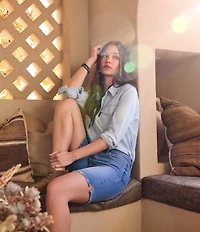 NYDJ Ella Stretch Denim Lift Tuck® Technology High Rise Bermuda Shorts