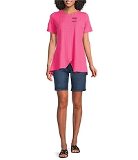 NYDJ Ella Stretch Denim Lift Tuck® Technology High Rise Bermuda Shorts