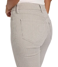 NYDJ Ellison Stripe Denim High Rise Straight Leg Ankle Length Jeans