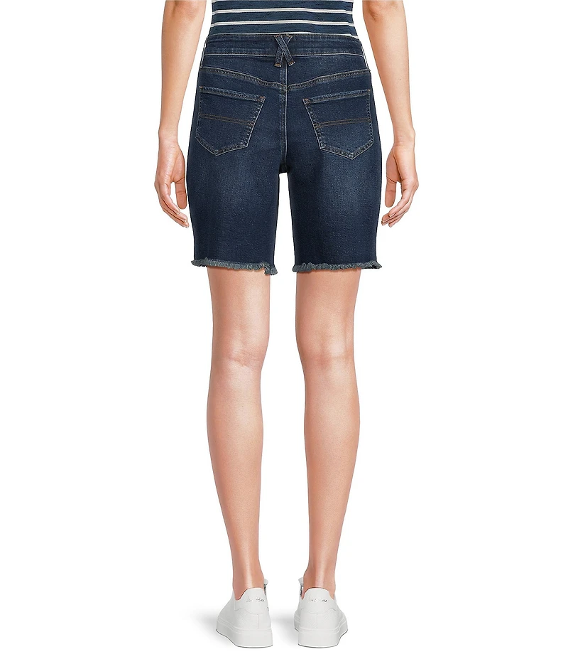 NYDJ Erin Denim Mid Rise Relaxed Fit Frayed Hem Shorts