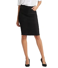 NYDJ Faux Suede 5-Pocket Pencil Skirt
