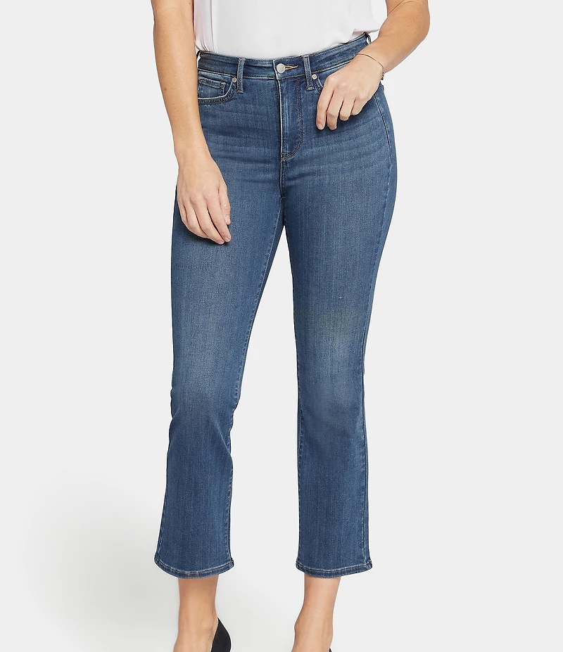 NYDJ High Rise Slim Cropped Flared Stretch Denim Jeans