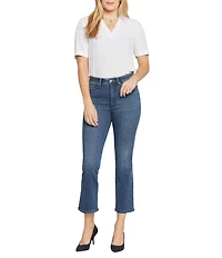 NYDJ High Rise Slim Cropped Flared Stretch Denim Jeans