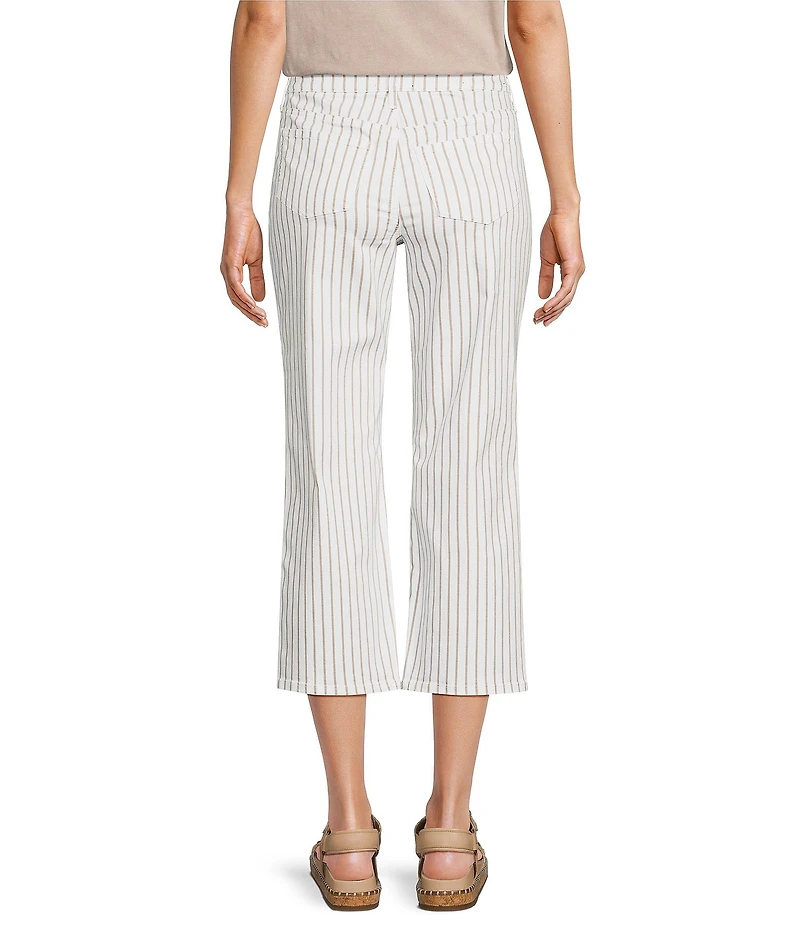 NYDJ High Rise Straight Leg Relaxed Fit Cropped Stretch Denim Jeans