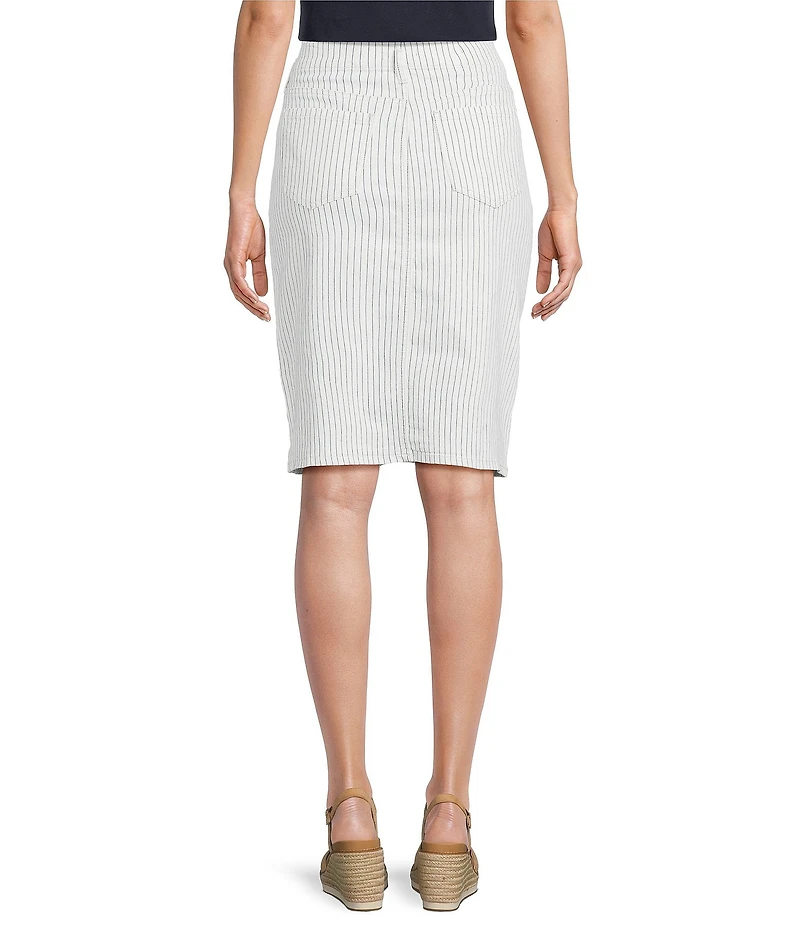 NYDJ Hollywood High Waist 4-Pocket Style Stripe A-Line Skirt