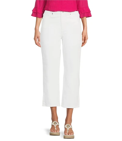 NYDJ Joni High Rise Straight Leg Relaxed Fit Cropped Stretch Denim Jeans