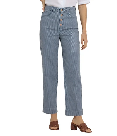 NYDJ Kasey Lift Tuck® Technology Stripe Stretch Denim Ankle Length Stovepipe Jeans