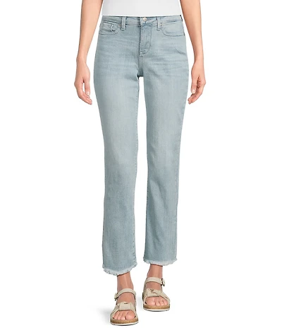 NYDJ Lift Tuck® Technology Stretch Denim Slim Fit Frayed Hem Straight Leg Ankle Jeans