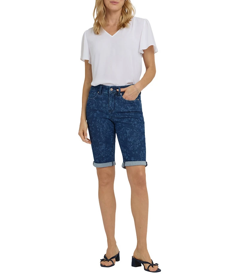 NYDJ Lift Tuck® Technology Briella Stretch Denim Roll Cuff Bermuda Shorts