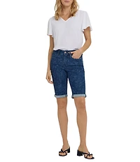 NYDJ Lift Tuck® Technology Briella Stretch Denim Roll Cuff Bermuda Shorts