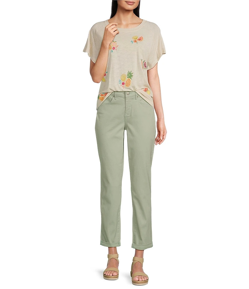 NYDJ Margot High Rise Slim Straight Girlfriend Jeans
