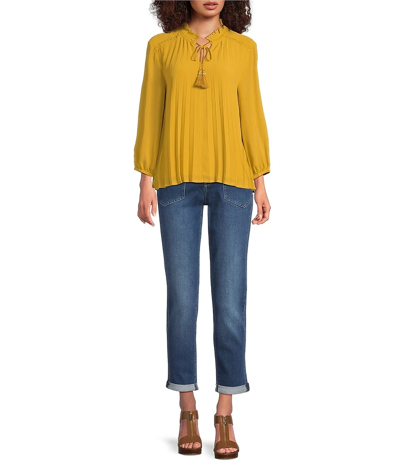 NYDJ Margot Stretch Denim Double Button Cuffed Girlfriend Jeans