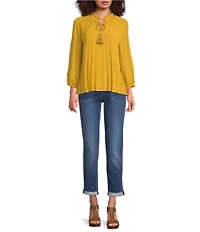 NYDJ Margot Stretch Denim Double Button Cuffed Girlfriend Jeans