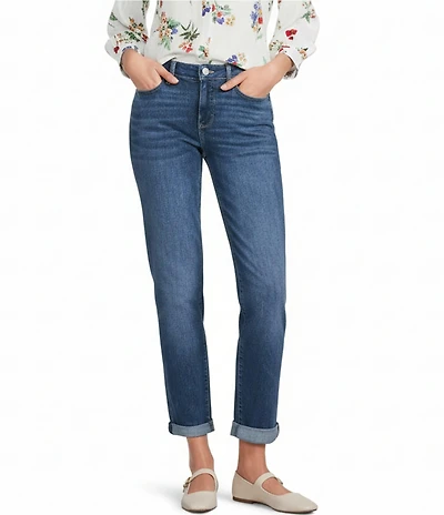 NYDJ Margot Stretch Denim Lift Tuck® Technology Girlfriend Rolled Cuff Cropped Jeans