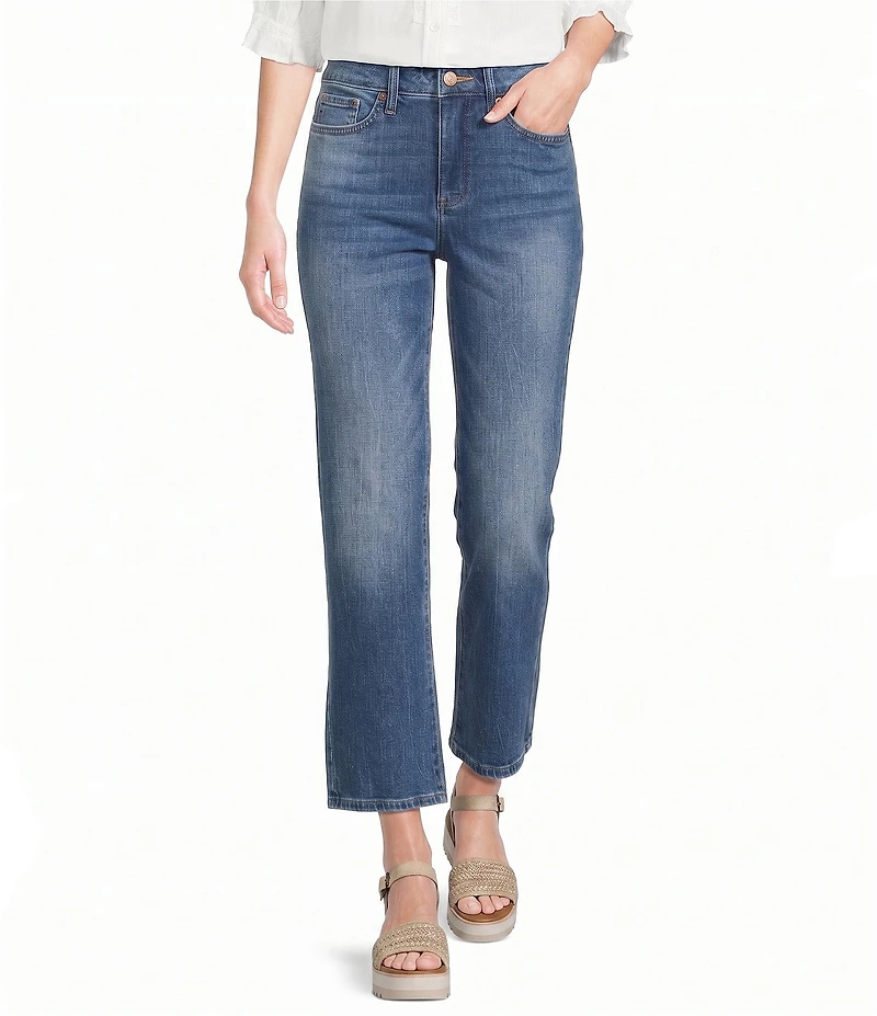 NYDJ Marilyn Denim Mid Rise Straight Leg Ankle Length Jeans