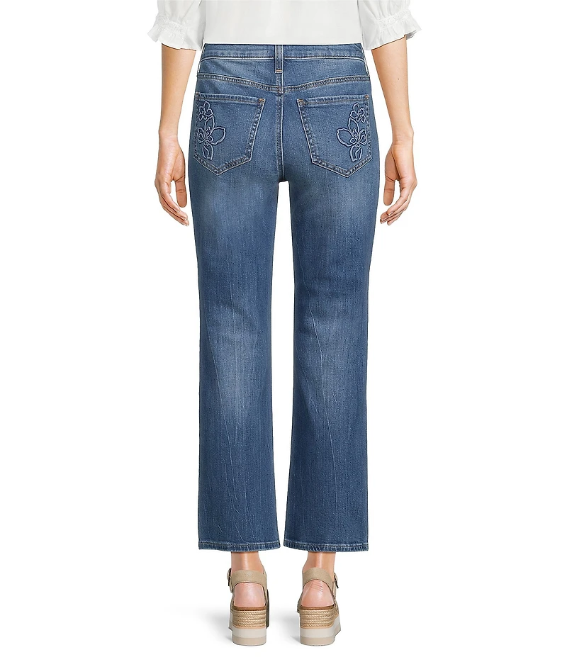 NYDJ Marilyn Denim Mid Rise Straight Leg Ankle Length Jeans