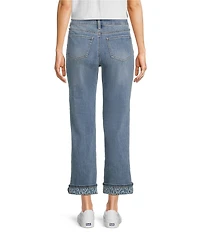 NYDJ Marilyn Lift Tuck® Technology Leopard Print Cuff Ankle Jeans