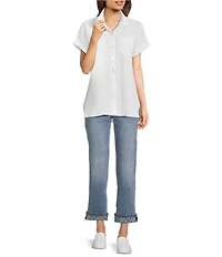 NYDJ Marilyn Lift Tuck® Technology Leopard Print Cuff Ankle Jeans