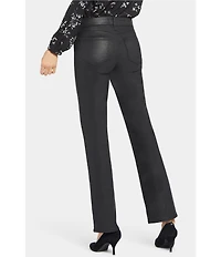 NYDJ Marilyn Mid Rise Straight Leg Coated Denim 5-Pocket Jeans