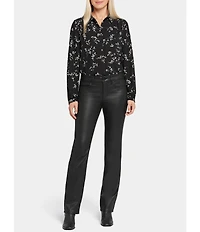 NYDJ Marilyn Mid Rise Straight Leg Coated Denim 5-Pocket Jeans