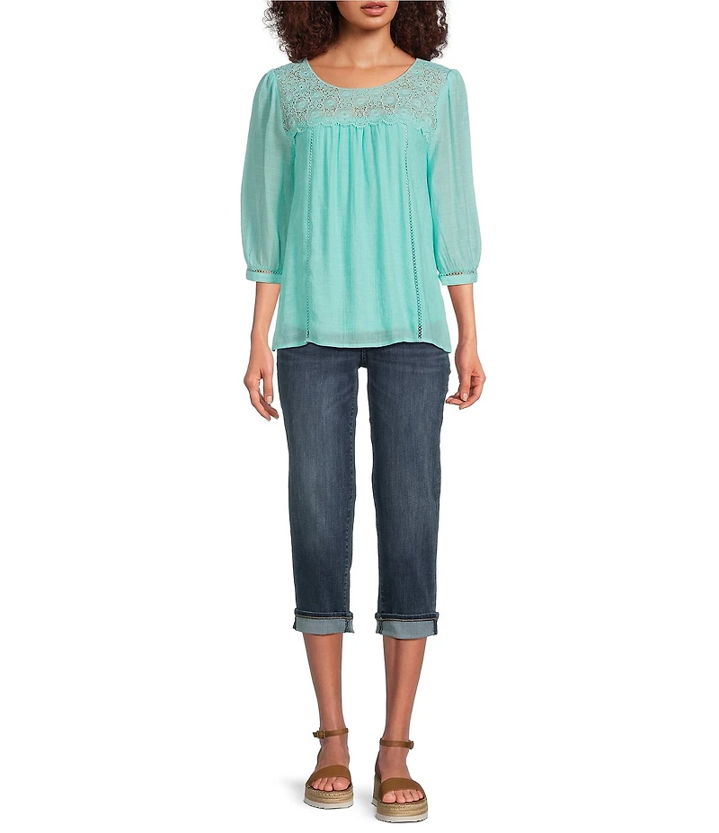 NYDJ Marilyn Cool Embrace® Stretch Denim Slim Straight Mid Rise Capri Stretch Jeans